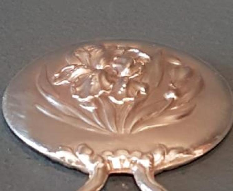 Art Nouveau Silver Flirting Mirror - Image 2