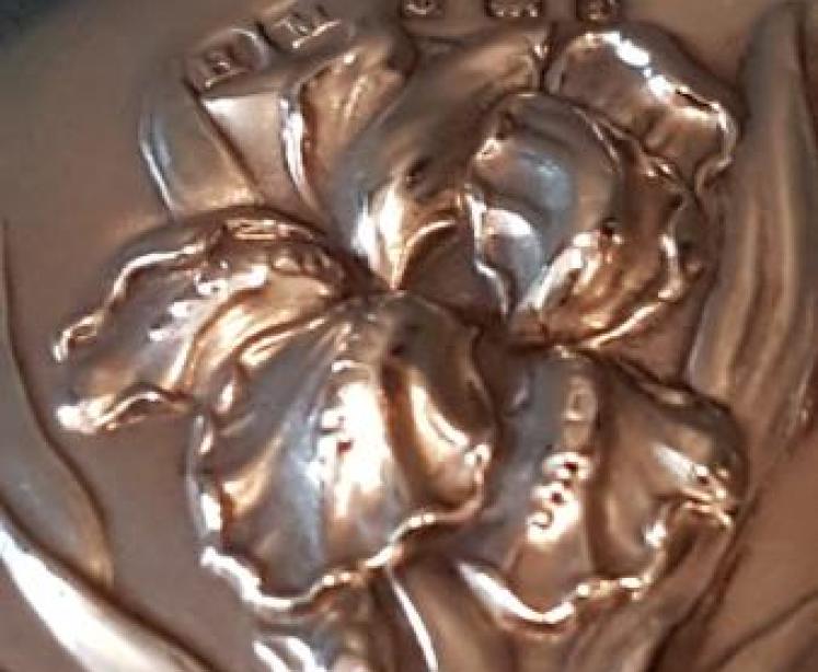 Art Nouveau Silver Flirting Mirror - Image 6