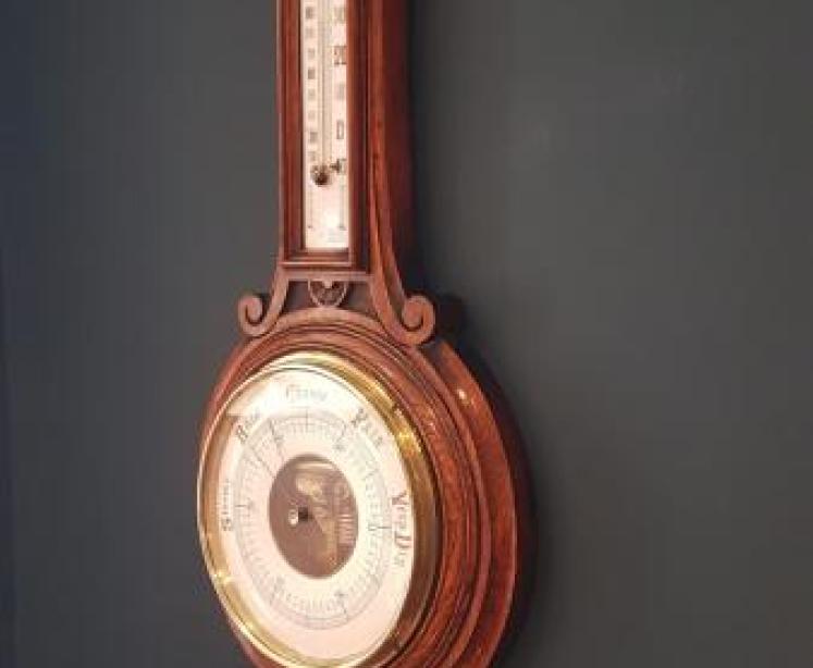 Victorian Oak Banjo Barometer - Image 2