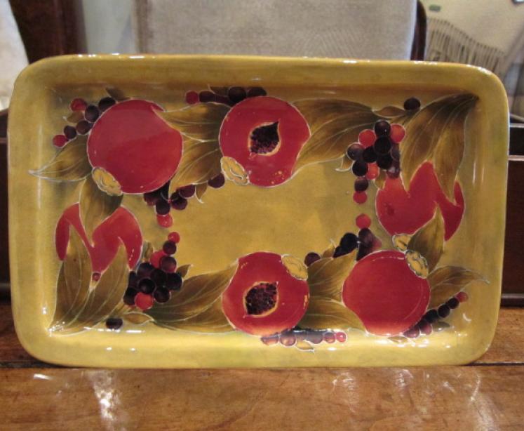 Early Moorcroft Pomegranate on Ochre Tray - Image 5