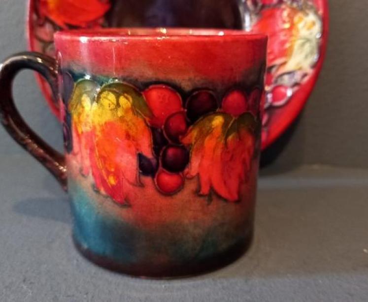 Moorcroft Autumn Leaf & Berries Coffee Can & Saucer - Image 3