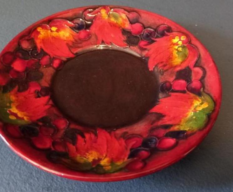 Moorcroft Autumn Leaf & Berries Coffee Can & Saucer - Image 6