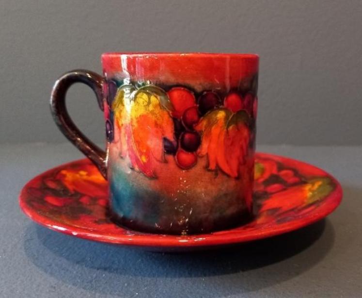 Moorcroft Autumn Leaf & Berries Coffee Can & Saucer - Image 7