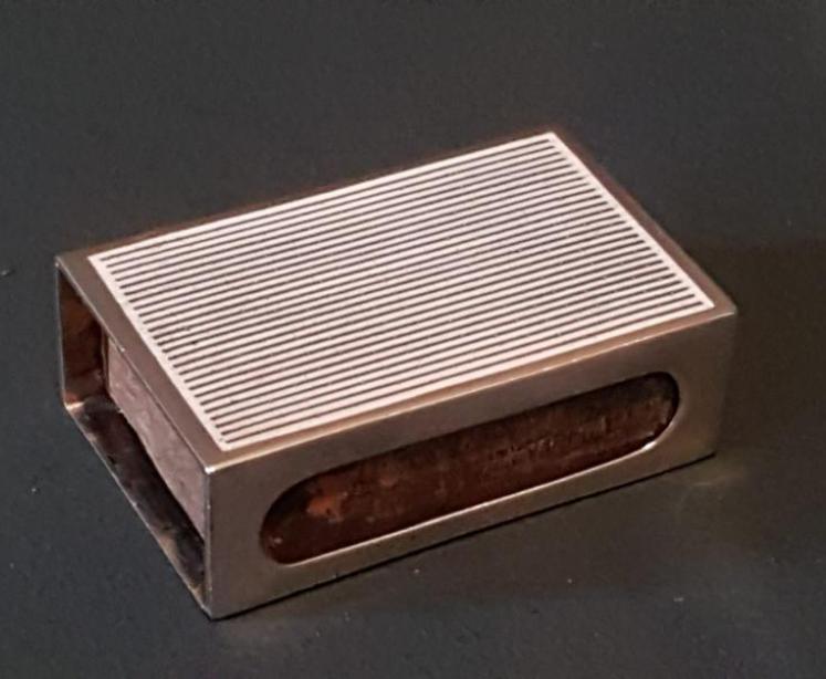 George V Silver and White Enamel Match Box Holder - Image 1