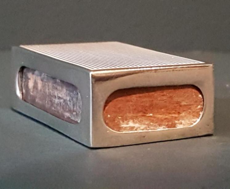 George V Silver and White Enamel Match Box Holder - Image 2