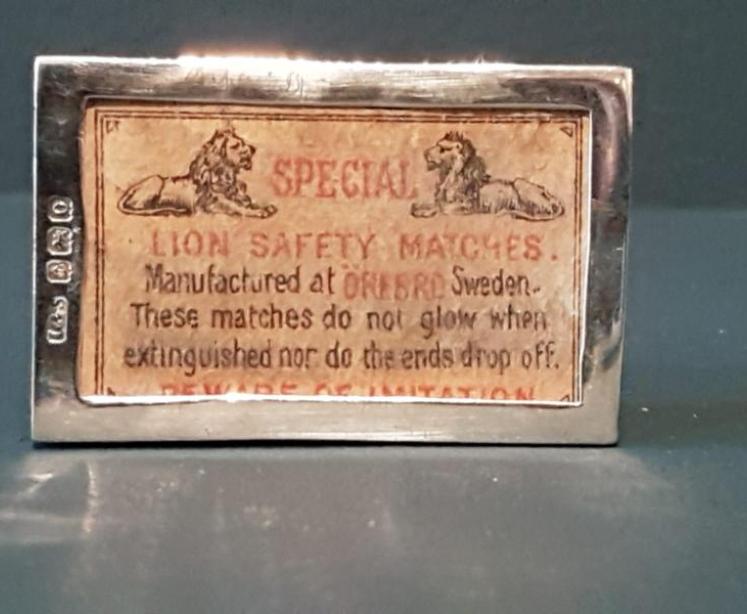 George V Silver and White Enamel Match Box Holder - Image 4