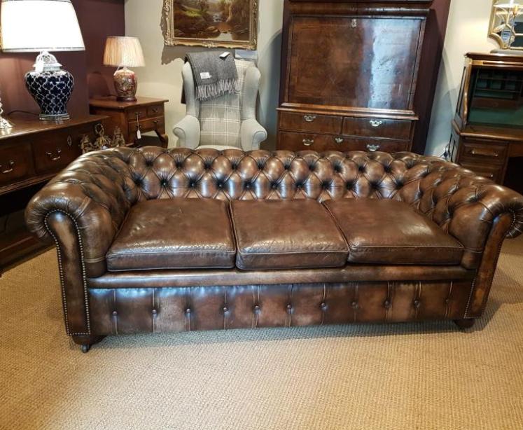 Leather Chesterfield Sofa - Image 1