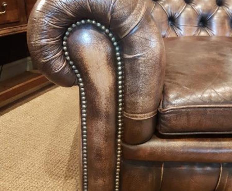 Leather Chesterfield Sofa - Image 4