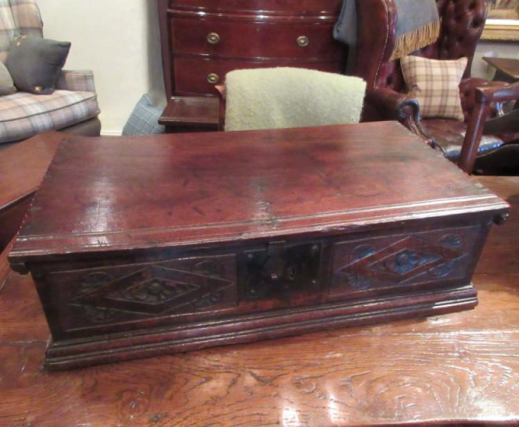 Very Original William & Mary Period Oak Bible Box - Image 1