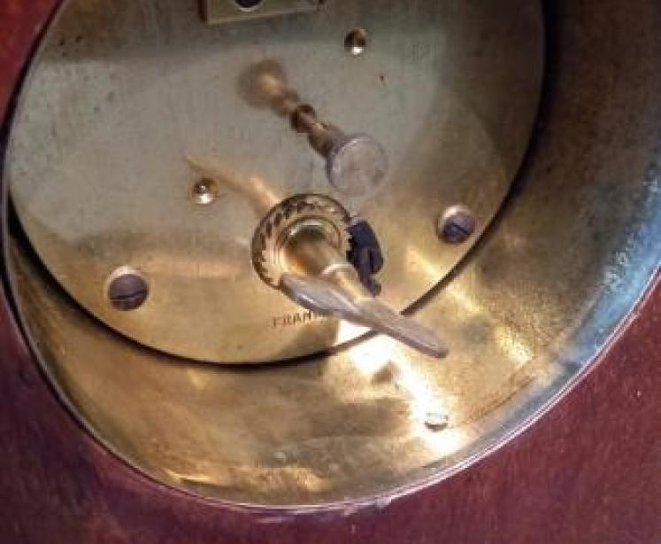 Edwardian Period Sheraton Inlaid Arched Top Mantel Clock - Image 6