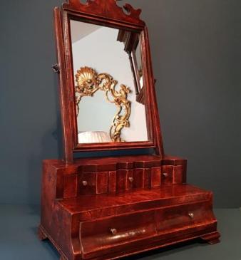 George III Walnut Toilet Mirror