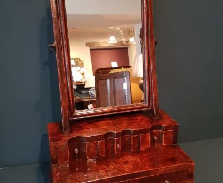 George III Walnut Toilet Mirror - Image 6