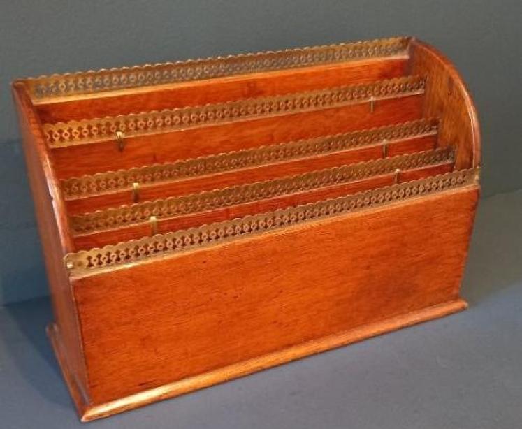 Victorian Oak Waterfall Letter Rack - Image 1