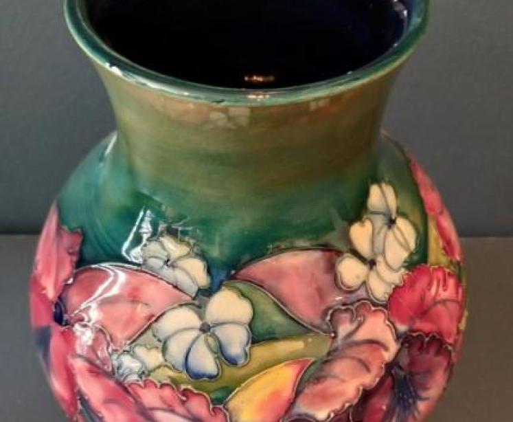 Large Moorcroft Slipper Orchid Vase - Image 2