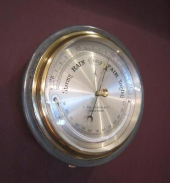 Superior Victorian Polished Steel Marine Barometer