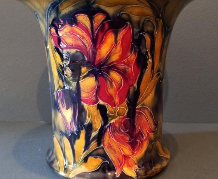 Early Moorcroft Spanish Pattern Wide Flared Top Vase - Image 4