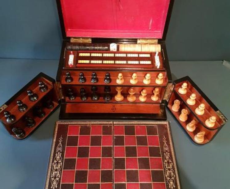 Outstanding Victorian Oak Games Compendium - Image 3