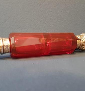 Victorian Ruby Glass and Silver Scent and Smelling Salts 