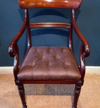 Late Regency Period Mahogany Carver Armchair