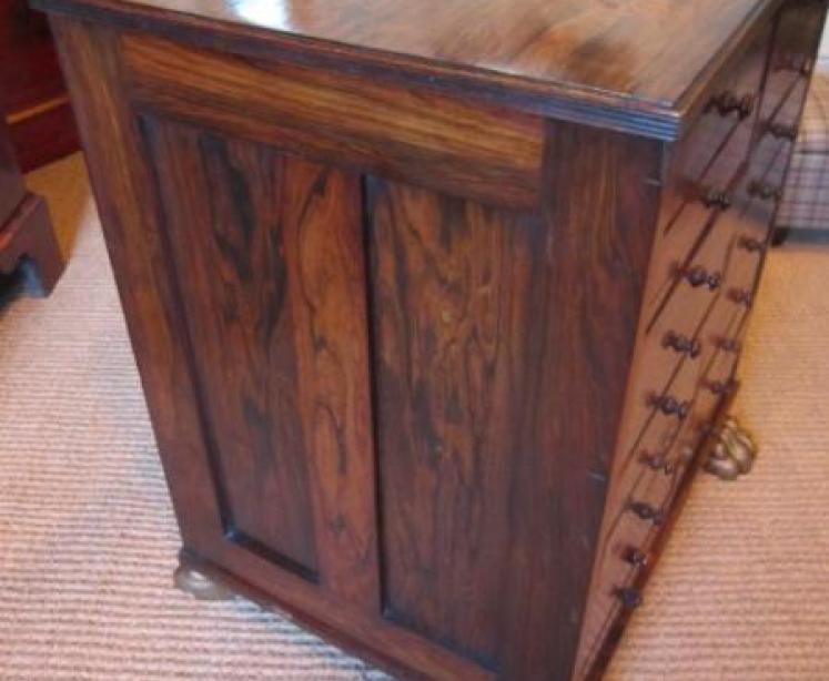 Superb Regency Rosewood Chess Top Collector's Cabinet - Image 5