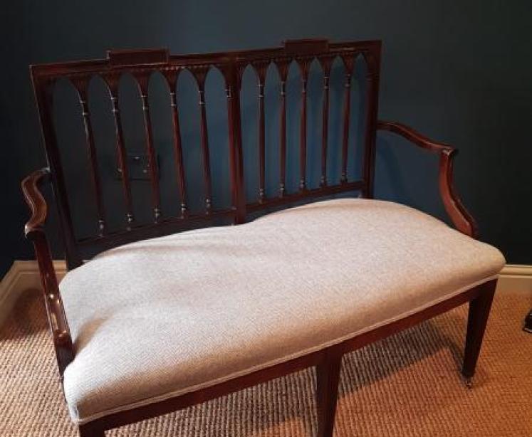 Regency Mahogany Framed Occasional Sofa - Image 2