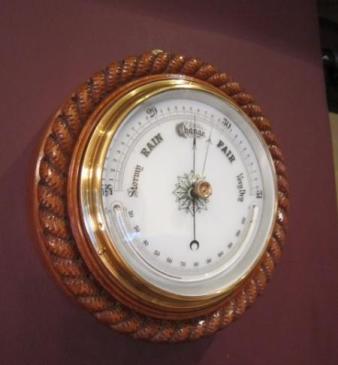 Superb Mid Victorian Polished Oak Ship's Barometer