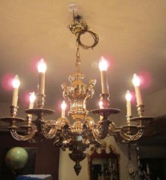 Stunning 19th Century Bronze Louis XIV Style Chandelier