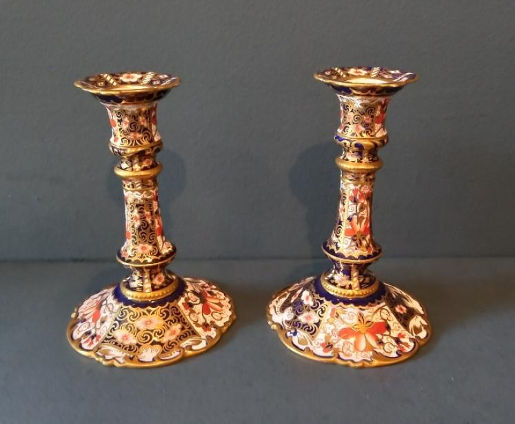 Pair of Royal Crown Derby Candlesticks - Image 1