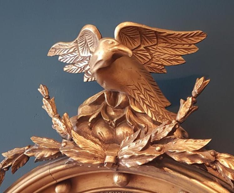 Victorian Timber Gilt Convex Mirror - Image 2