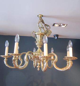 Superb Edwardian Cast Bronze Eight Arm Chandelier