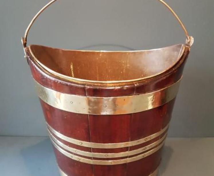 George III Mahogany Peat Bucket  - Image 1
