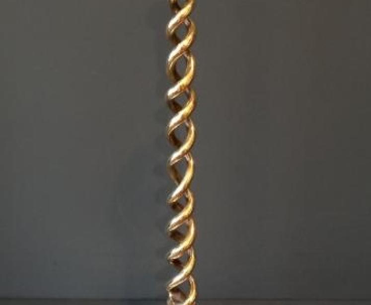 Tall Pair of Victorian Brass Open Barley Twist Candlesticks - Image 2