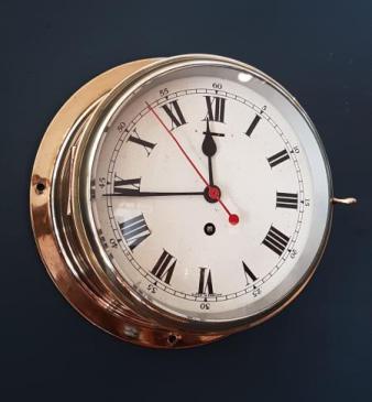 Edwardian Brass Ships Clock