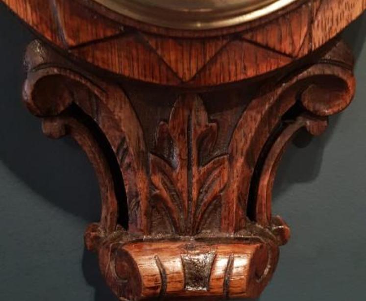 Small Victorian Oak Banjo Barometer - Image 6