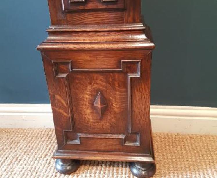 Quality Edwardian Oak Grandmother Clock - Image 5