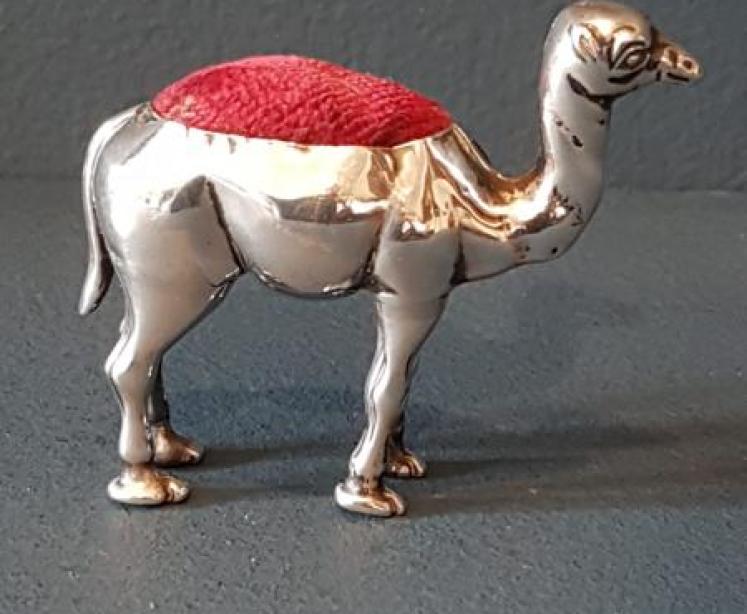 Victorian Silver Camel Pin Cushion - Image 1