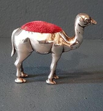 Victorian Silver Camel Pin Cushion