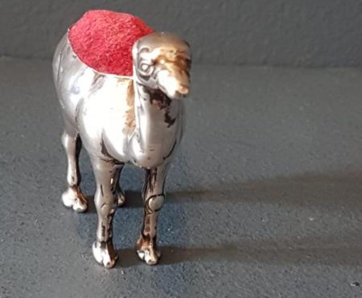 Victorian Silver Camel Pin Cushion - Image 2