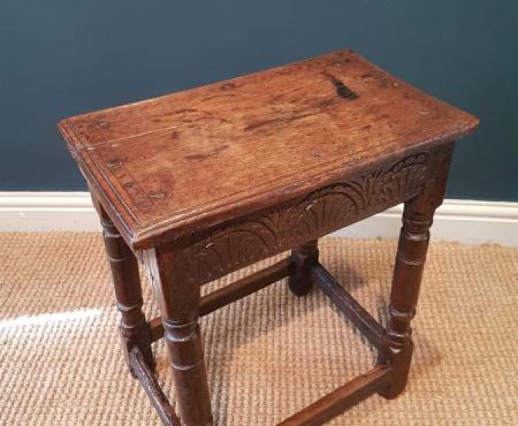 Period Oak Joint Stool - Image 3