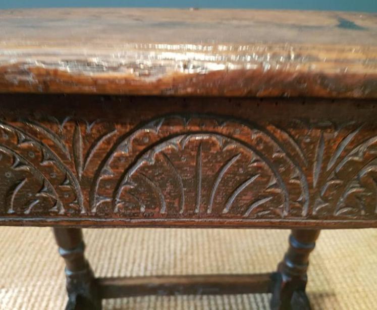 Period Oak Joint Stool - Image 4