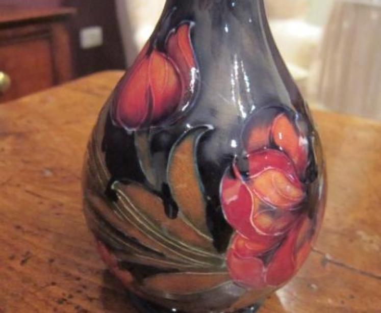 Early Moorcroft Spanish on Ochre Ground Vase - Image 2
