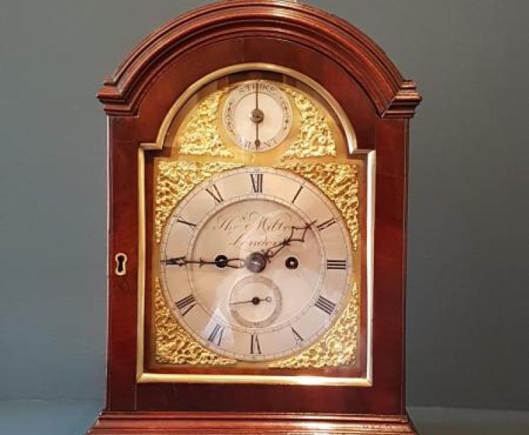 George III Mahogany Double Fusee Quarter Chiming Bracket Clock - Image 1
