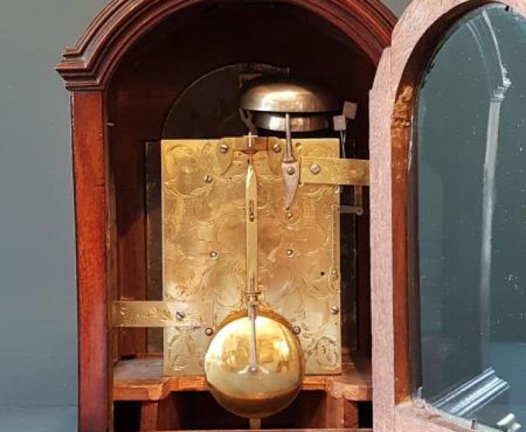 George III Mahogany Double Fusee Quarter Chiming Bracket Clock - Image 2