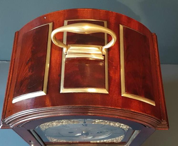 George III Mahogany Double Fusee Quarter Chiming Bracket Clock - Image 4