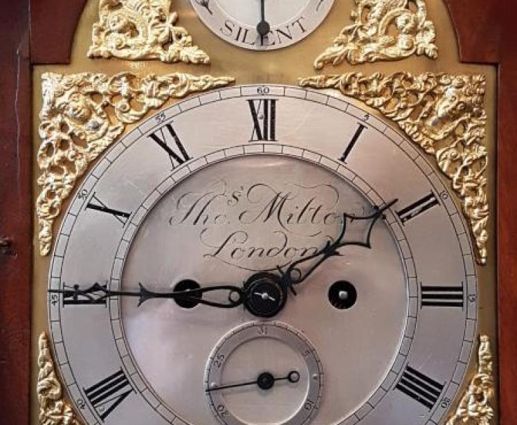 George III Mahogany Double Fusee Quarter Chiming Bracket Clock - Image 5