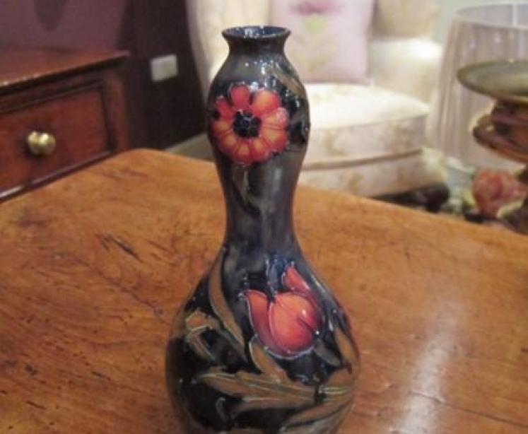 Early Moorcroft Spanish on Ochre Ground Vase - Image 4