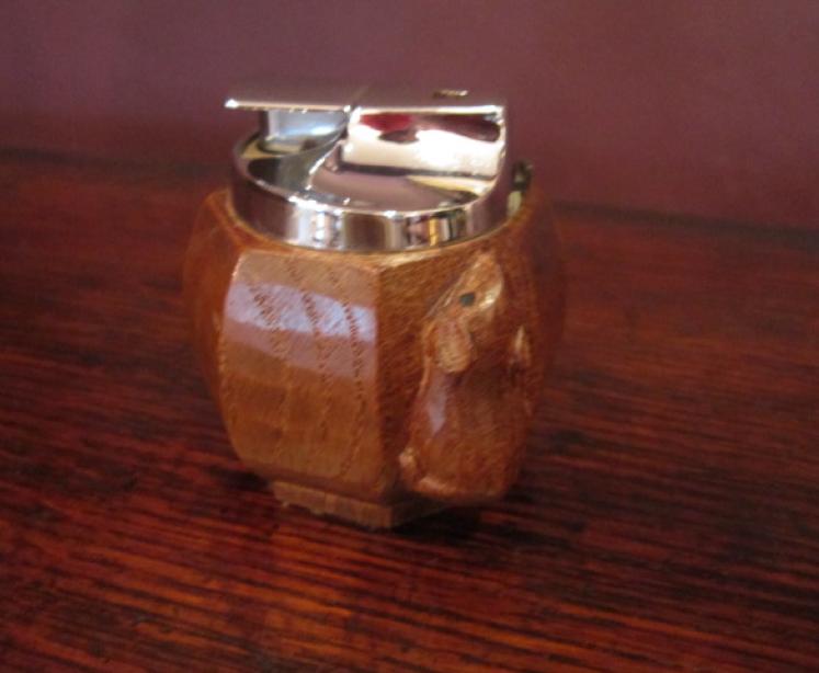 Rare Mouseman Oak Table Lighter - Image 1