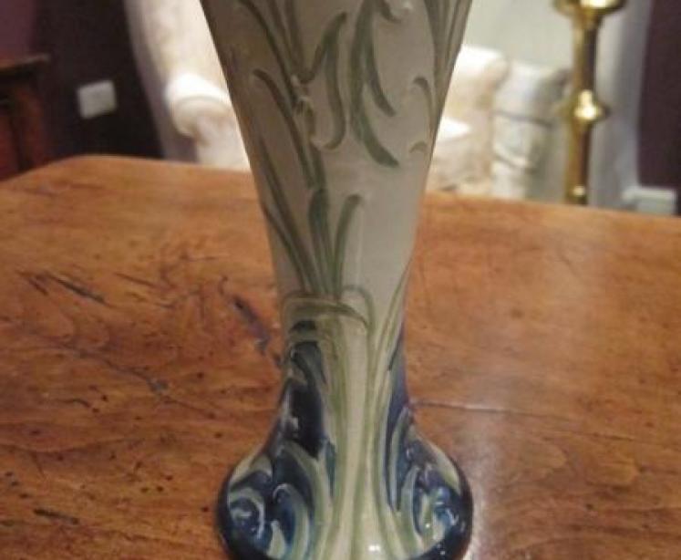 Art Nouveau Moorcroft Tulip on Celadon Liberty's Vase - Image 2