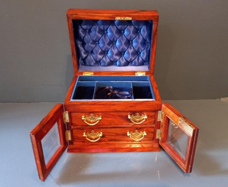 Superb Victorian Figured Walnut Jewellery Box - Image 7