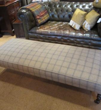 Large Mid Victorian Upholstered Oblong Stool